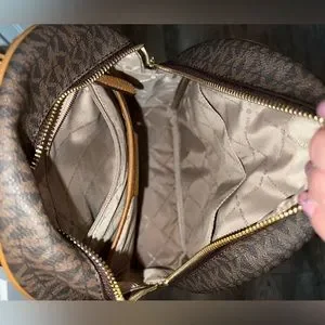 Michael Kors | Bags | Michael Kors Browntan Monogram Studded  display picture 1